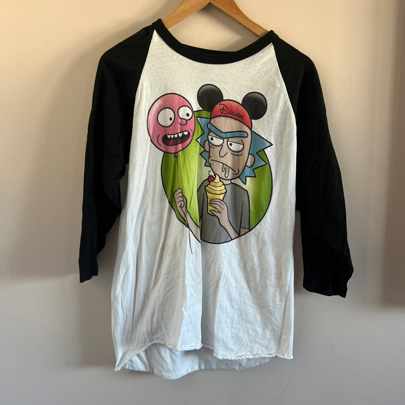 Rick and Morty Black Sleeve Graphic Tee - Picture 1 of 4